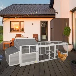Coziwow Wooden Outdoor Chicken Coop With Run & Nesting Box Small Pet Habitats -Meadow Farm 523046 PT2. AC SS1800 V1664534070