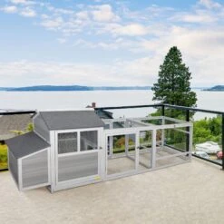 Coziwow Wooden Outdoor Chicken Coop With Run & Nesting Box Small Pet Habitats -Meadow Farm 523046 PT7. AC SS1800 V1664534102