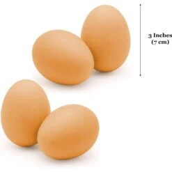 SunGrow Wooden Fake Eggs For Laying Hens In Chicken Coop Train To Lay Inside Nest Box, Beige, 4 Count -Meadow Farm 531374 PT5. AC SS1800 V1694031618