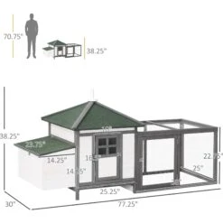 PawHut Wooden Chicken Coop Hen House & Rabbit Hutch 13 PawHut Wooden Chicken Coop Hen House & Rabbit Hutch -Meadow Farm 539910 PT4. AC SS1800 V1657658927