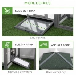 PawHut Wooden Chicken Coop Hen House & Rabbit Hutch 17 PawHut Wooden Chicken Coop Hen House & Rabbit Hutch -Meadow Farm 539910 PT8. AC SS1800 V1657658927