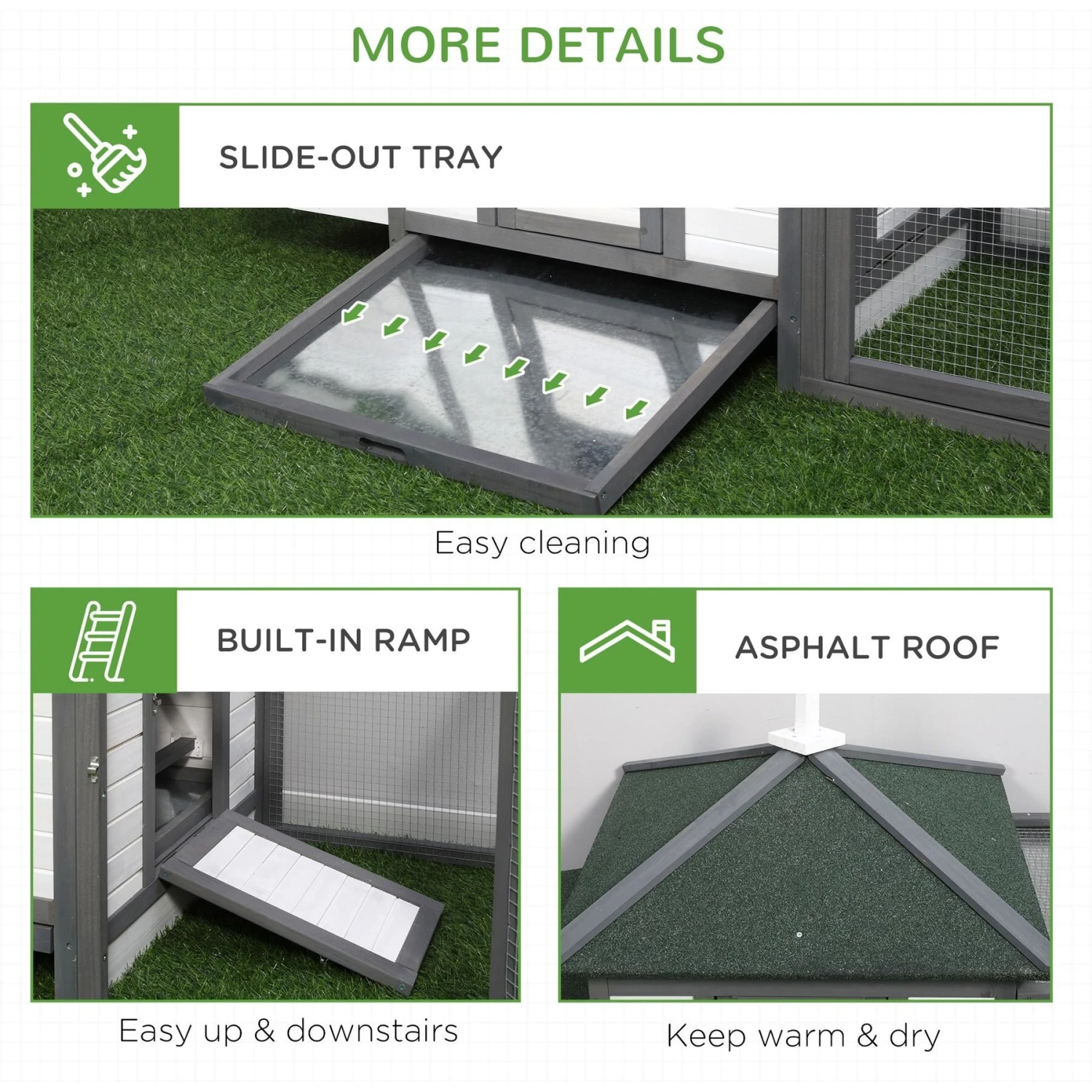 PawHut Wooden Chicken Coop Hen House & Rabbit Hutch 9 PawHut Wooden Chicken Coop Hen House & Rabbit Hutch - Image 9