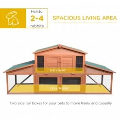 PawHut Outdoor Run Wooden Bunny Rabbit Hutch & Chicken Coop -Meadow Farm 539926 PT6. AC SS1800 V1657658927