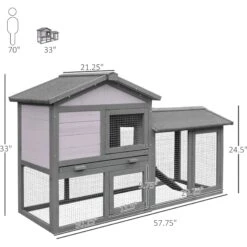 PawHut Outdoor Raised Painted Deluxe Wood Rabbit Hutch 13 PawHut Outdoor Raised Painted Deluxe Wood Rabbit Hutch -Meadow Farm 539950 PT4. AC SS1800 V1657658928