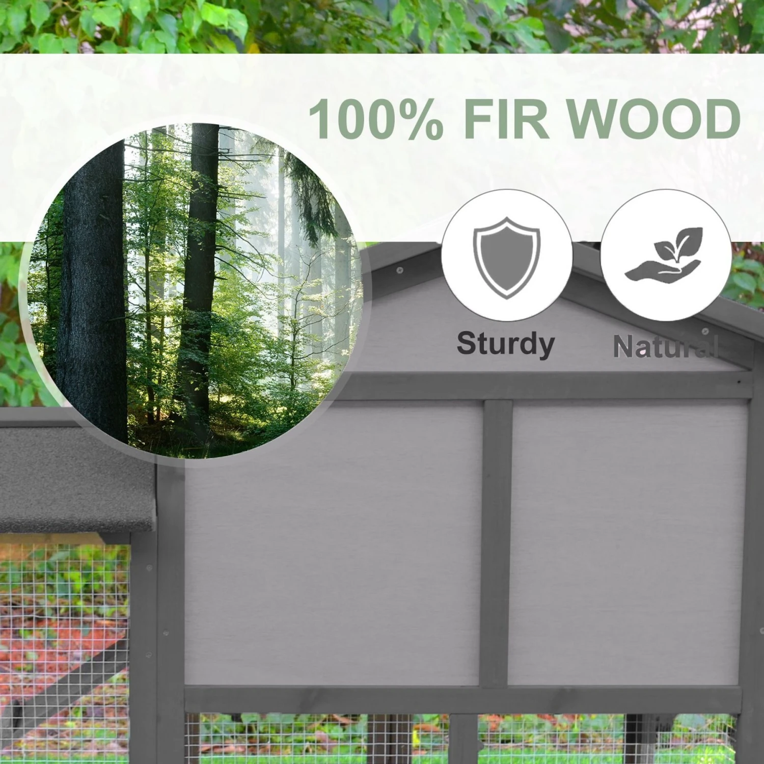 PawHut Outdoor Raised Painted Deluxe Wood Rabbit Hutch 8 PawHut Outdoor Raised Painted Deluxe Wood Rabbit Hutch - Image 8