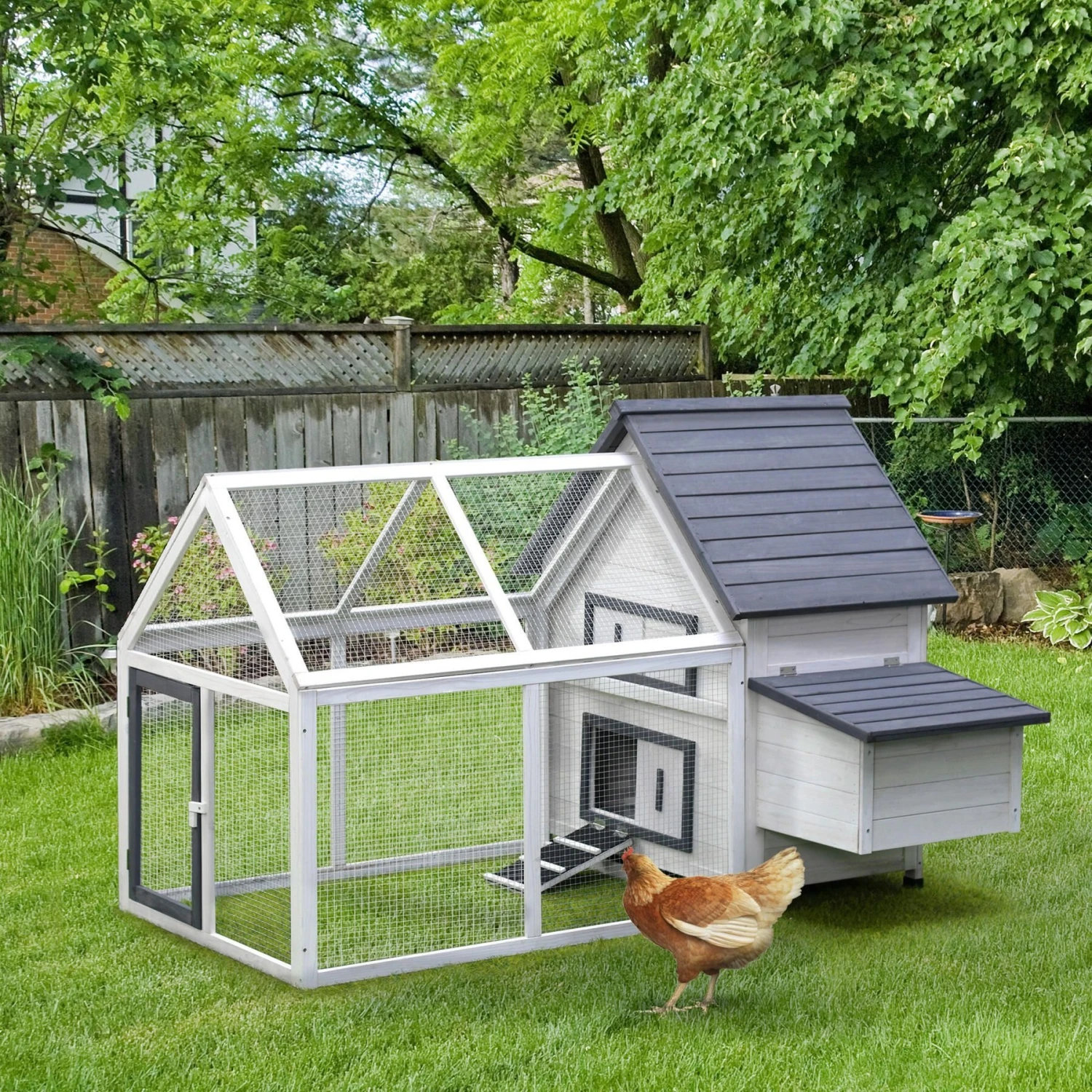 PawHut Wooden Nesting Box Chicken Coop, Hen House & Rabbit Hutch 4 PawHut Wooden Nesting Box Chicken Coop, Hen House & Rabbit Hutch - Image 4