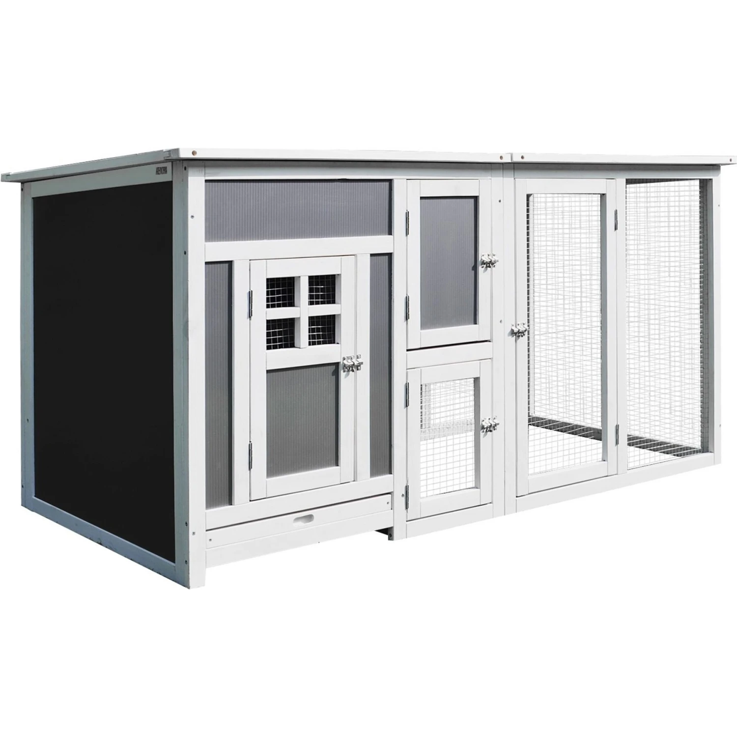 PawHut Backyard PC Roof With Run Box Chicken Coop 2 PawHut Backyard PC Roof With Run Box Chicken Coop - Image 2