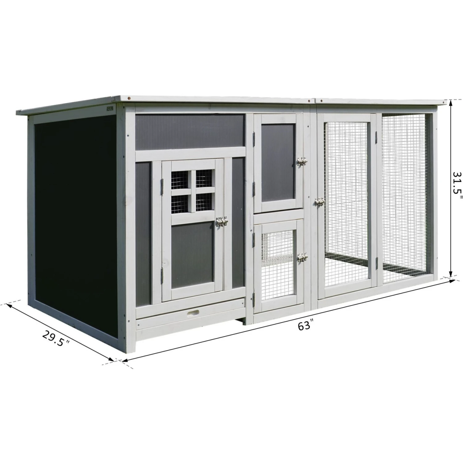 PawHut Backyard PC Roof With Run Box Chicken Coop 5 PawHut Backyard PC Roof With Run Box Chicken Coop - Image 5