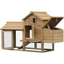 PawHut Nesting Box Wooden Chicken Coop, Hen House & Rabbit Hutch