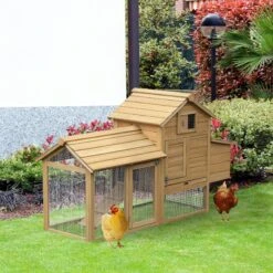 PawHut Nesting Box Wooden Chicken Coop, Hen House & Rabbit Hutch -Meadow Farm 540046 PT2. AC SS1800 V1657658930