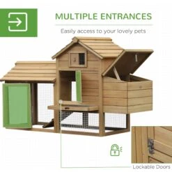 PawHut Nesting Box Wooden Chicken Coop, Hen House & Rabbit Hutch -Meadow Farm 540046 PT6. AC SS1800 V1657658932