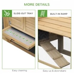 PawHut Nesting Box Wooden Chicken Coop, Hen House & Rabbit Hutch -Meadow Farm 540046 PT8. AC SS1800 V1657658929