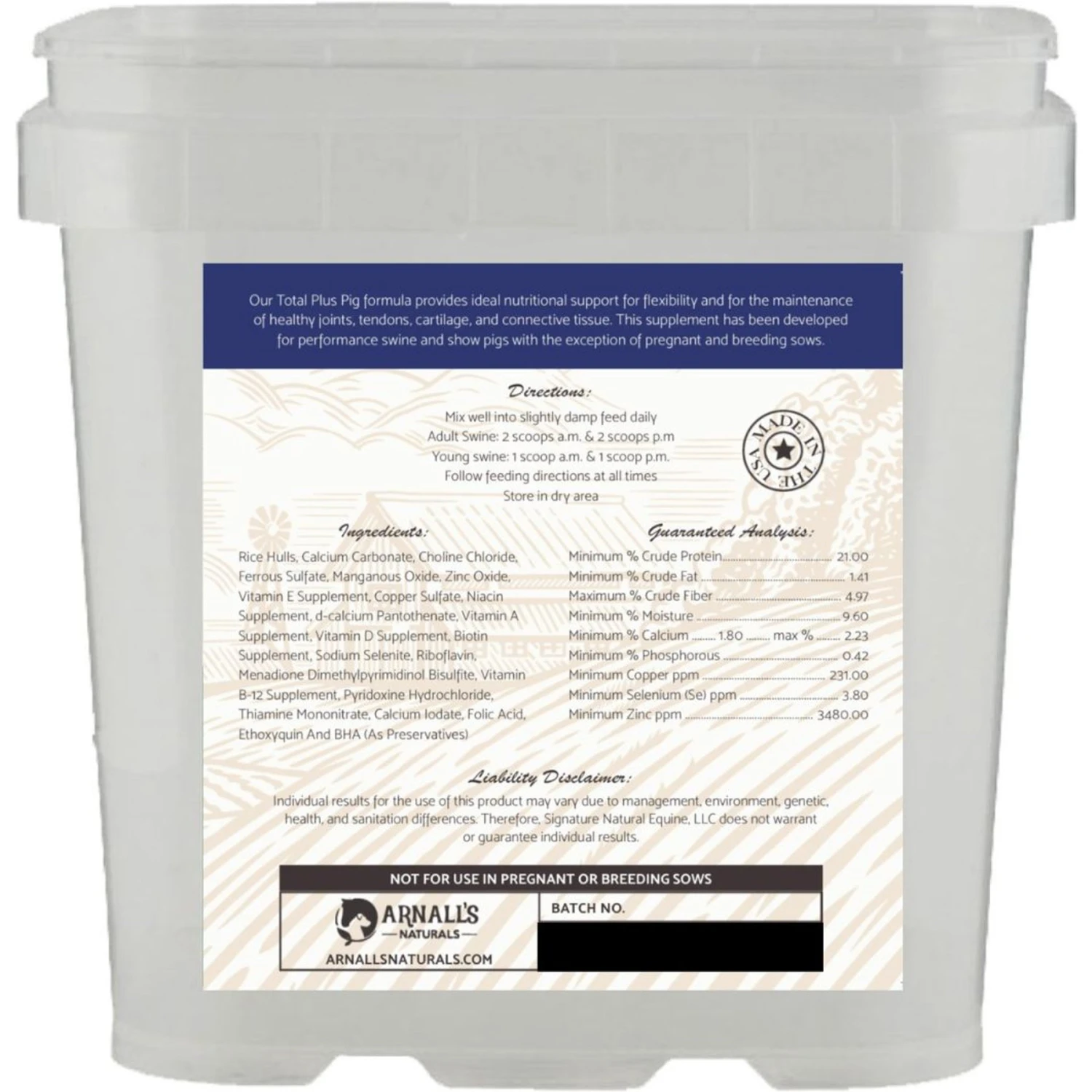 Arnall's Naturals Total Plus Swine Farm Supplements 2 Arnall's Naturals Total Plus Swine Farm Supplements - Image 2