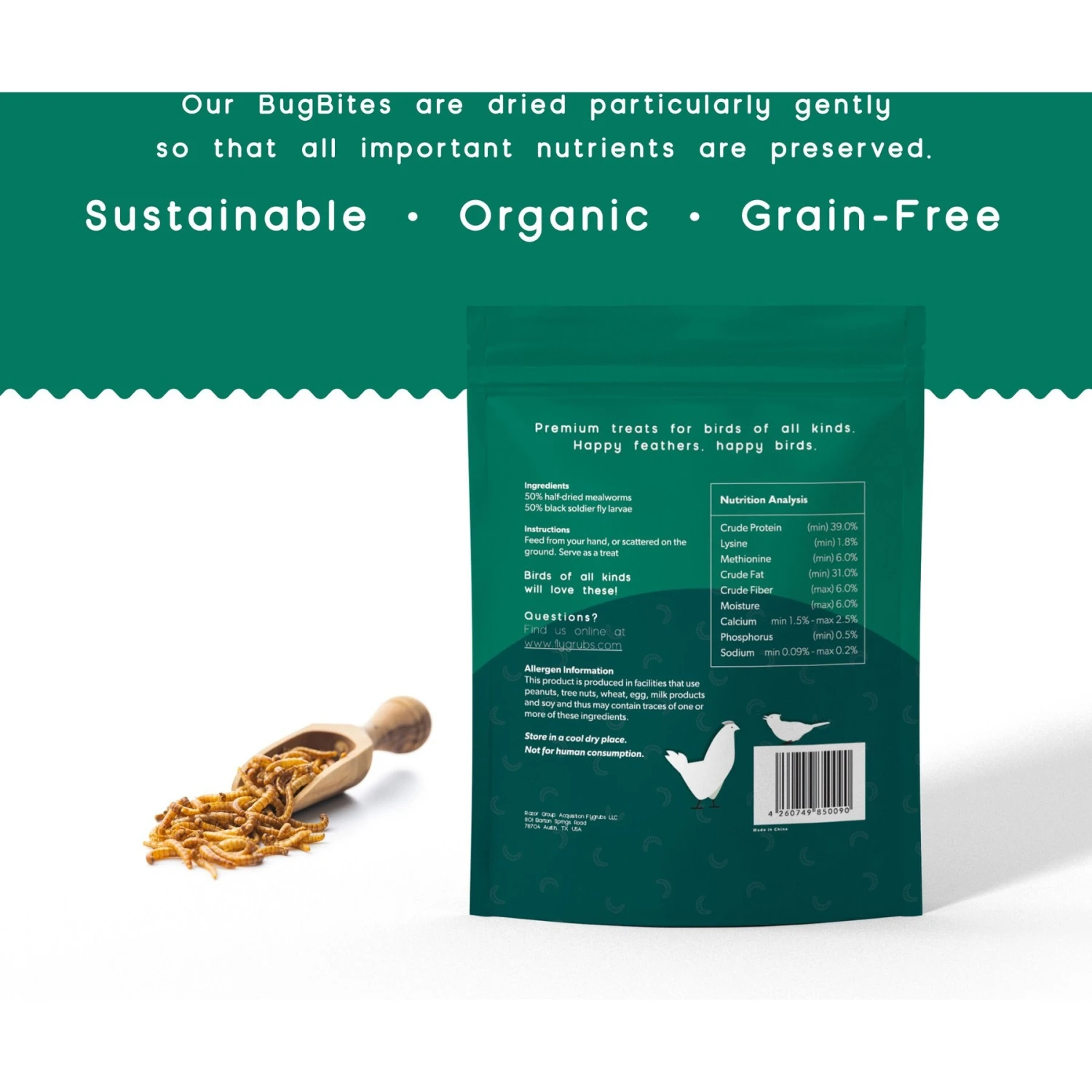 FLYGRUBS BugBites Bird Treats, 30-oz Bag 2 FLYGRUBS BugBites Bird Treats, 30-oz Bag - Image 2