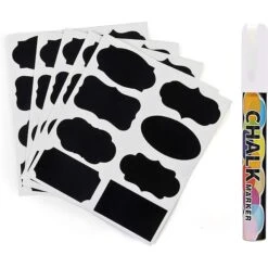 SunGrow Sticker Chalkboard Labels For Cat & Dog Food Storage Container & Kitchen Jars