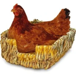 SunGrow Chicken Coop Nesting Boxes For Laying Eggs, Woven Baskets For Storage