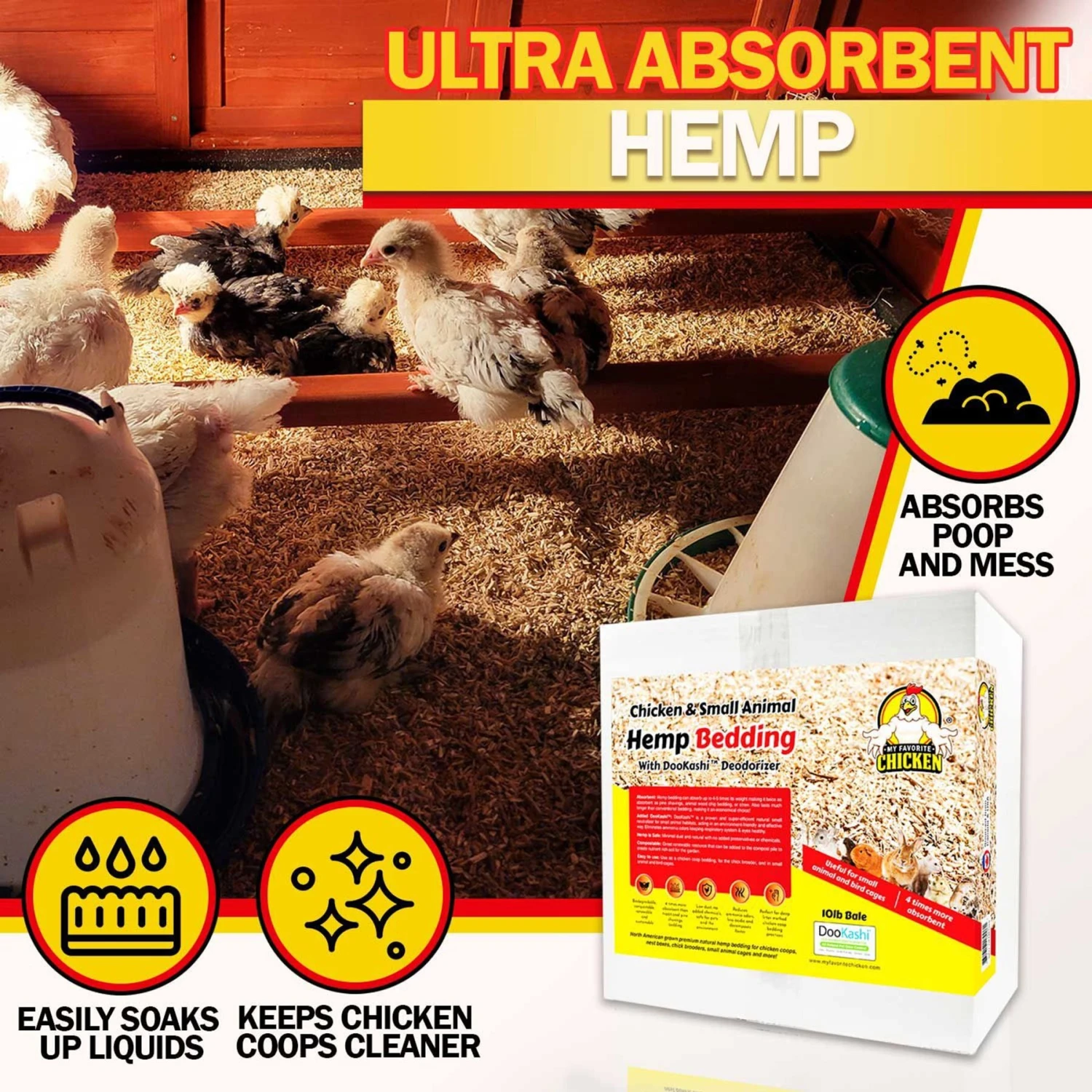 My Favorite Chicken Chicken & Small Animal Hemp Bedding With DooKashi Odor Eliminator, 1 Cu Ft Box 2 My Favorite Chicken Chicken & Small Animal Hemp Bedding With DooKashi Odor Eliminator, 1 Cu Ft Box - Image 2
