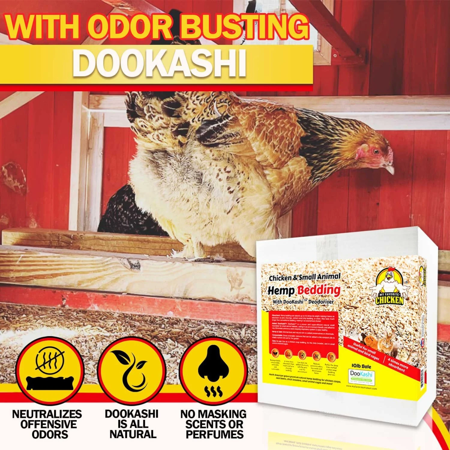 My Favorite Chicken Chicken & Small Animal Hemp Bedding With DooKashi Odor Eliminator, 1 Cu Ft Box 6 My Favorite Chicken Chicken & Small Animal Hemp Bedding With DooKashi Odor Eliminator, 1 Cu Ft Box - Image 6