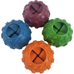 Piggy Poo And Crew Pet Challenging Treat Balls Farm Toy, Small, 4 Count