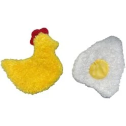 Piggy Poo And Crew Chicken & Egg Paper Crinkle Squeaker Toys Farm Toy, Medium