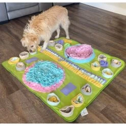 Piggy Poo And Crew Double Bowl Mat With Treat Ball & Paper Crinkle Squeakers Farm Toy, Large -Meadow Farm 766414 PT4. AC SS1800 V1676320382