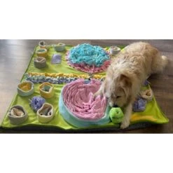 Piggy Poo And Crew Double Bowl Mat With Treat Ball & Paper Crinkle Squeakers Farm Toy, Large -Meadow Farm 766414 PT5. AC SS1800 V1676319891