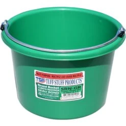 Tuff Stuff Products Heavy Duty Small Round Bucket Farm Animal Feeder, 5-qt