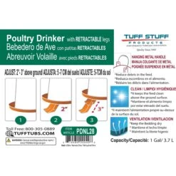Tuff Stuff Products Poultry Drinker Nest With Foldable Legs Farm Animal Feeder -Meadow Farm 777094 PT4. AC SS1800 V1689270077