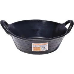 Tuff Stuff Products Rubber Round Feeder With Handle Farm Animal Feeder, 3-gal