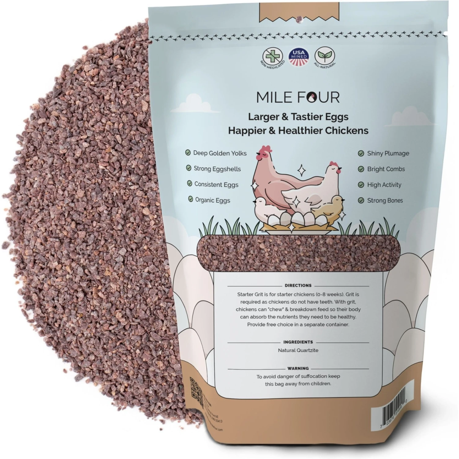 Mile Four Starter Chick Grit Digestive Supplement For Chickens 2 Mile Four Starter Chick Grit Digestive Supplement For Chickens - Image 2