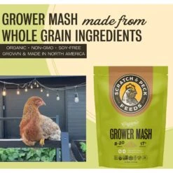 Scratch And Peck Feeds Organic 17% Protein Grower Mash Chicken Feed -Meadow Farm 804478 PT2. AC SS1800 V1682614345
