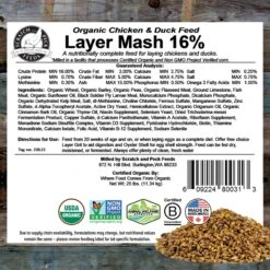 Scratch And Peck Feeds Organic 16% Protein Layer Mash Chicken Feed -Meadow Farm 804494 PT7. AC SS1800 V1682614687