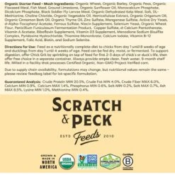 Scratch And Peck Feeds Organic Starter 20.5% Protein Mash Chick Feed -Meadow Farm 804510 PT6. AC SS1800 V1682614316