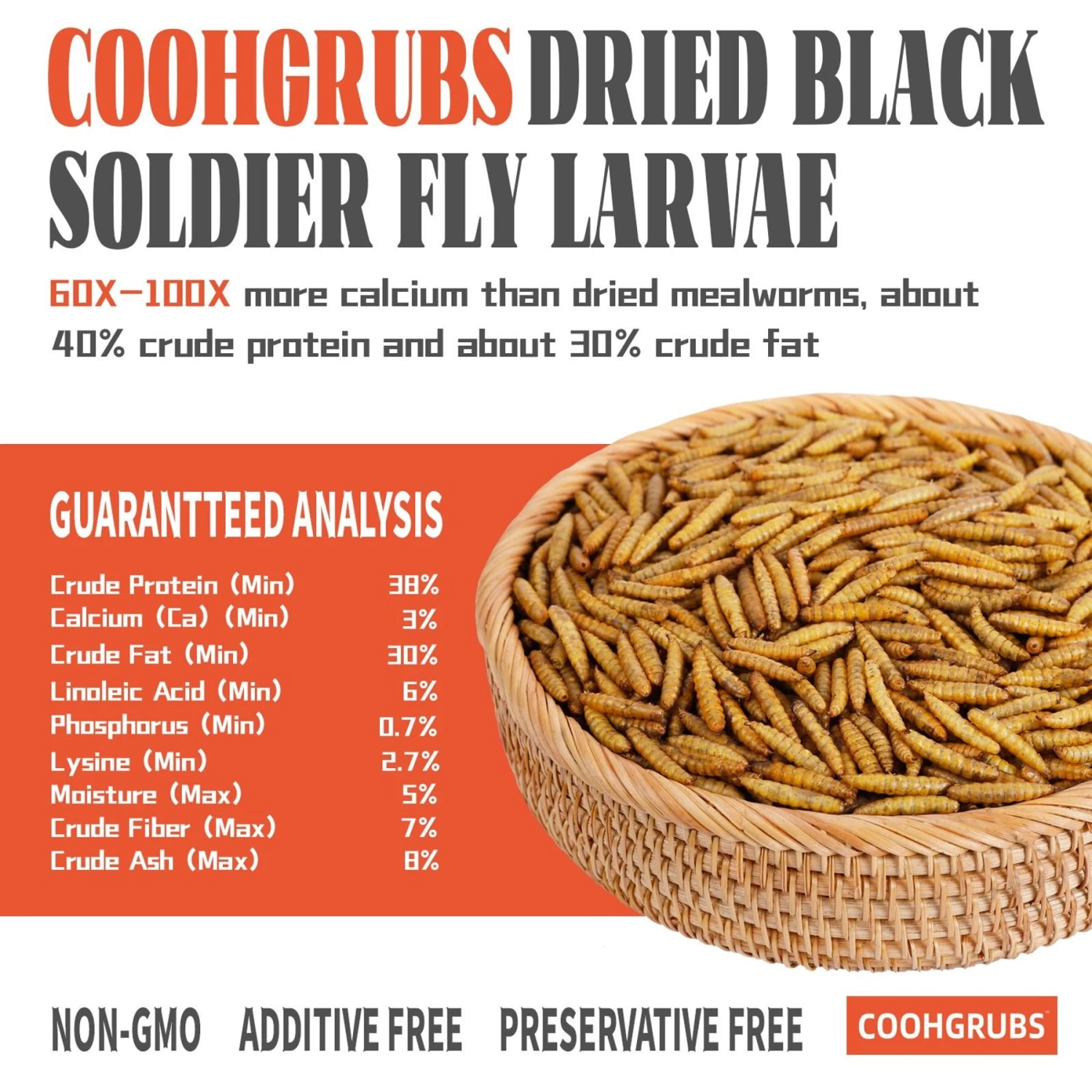 COOHGRUBS Dried Black Soldier Fly Larvae Bird Treat 2 COOHGRUBS Dried Black Soldier Fly Larvae Bird Treat - Image 2
