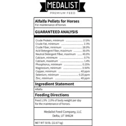 Medalist Alfalfa Pellets Pig & Goat Dry Food, 50-lb Bag -Meadow Farm 878174 PT2. AC SS1800 V1686246223