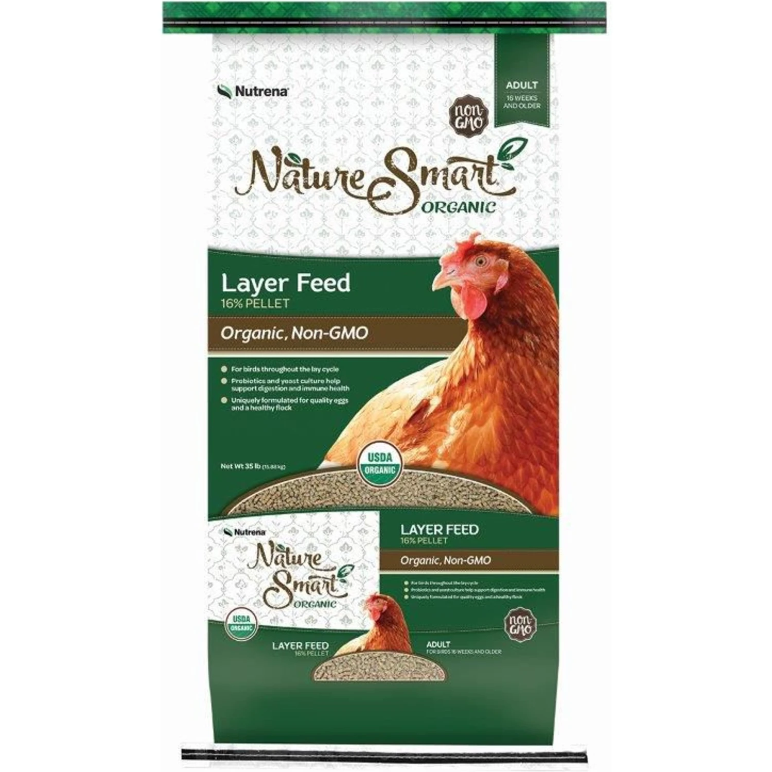 Nutrena Nature Smart Organic Layer Feed Layer 16% Protein Pellet Chicken Feed 1 Nutrena Nature Smart Organic Layer Feed Layer 16% Protein Pellet Chicken Feed