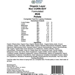 Modesto Milling Organic No Corn No Soy 17% Protein Layer Pellet Chicken Feed -Meadow Farm 913926 PT3. AC SS1800 V1689965083