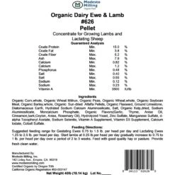 Modesto Milling Organic 15% Protein Dairy Ewe & Lamb Pellets Sheep Feed -Meadow Farm 914014 PT3. AC SS1800 V1689950200