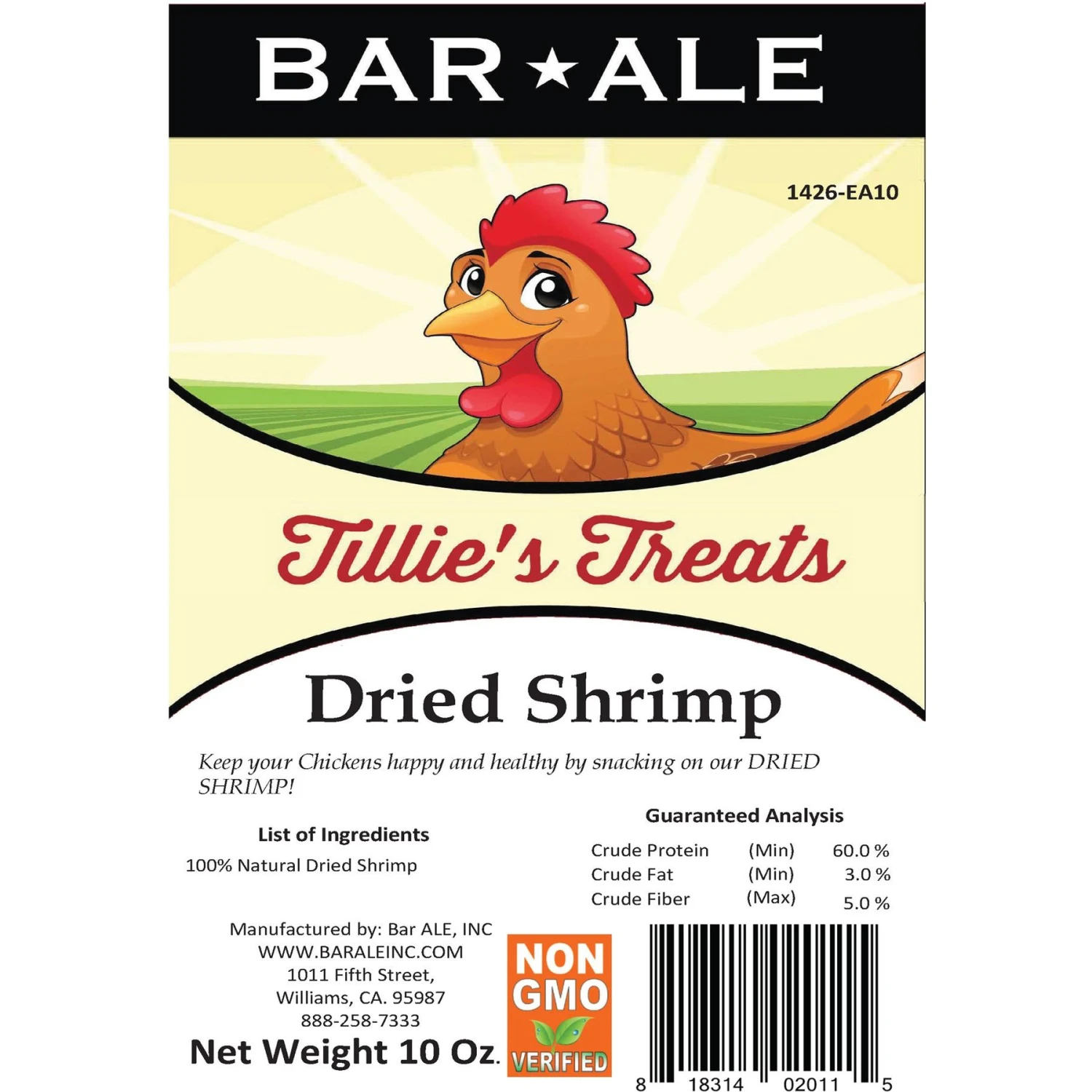 Bar ALE Tillie's Treats Dried Shrimp Chicken Treats, 10-oz Bag 1 Bar ALE Tillie's Treats Dried Shrimp Chicken Treats, 10-oz Bag