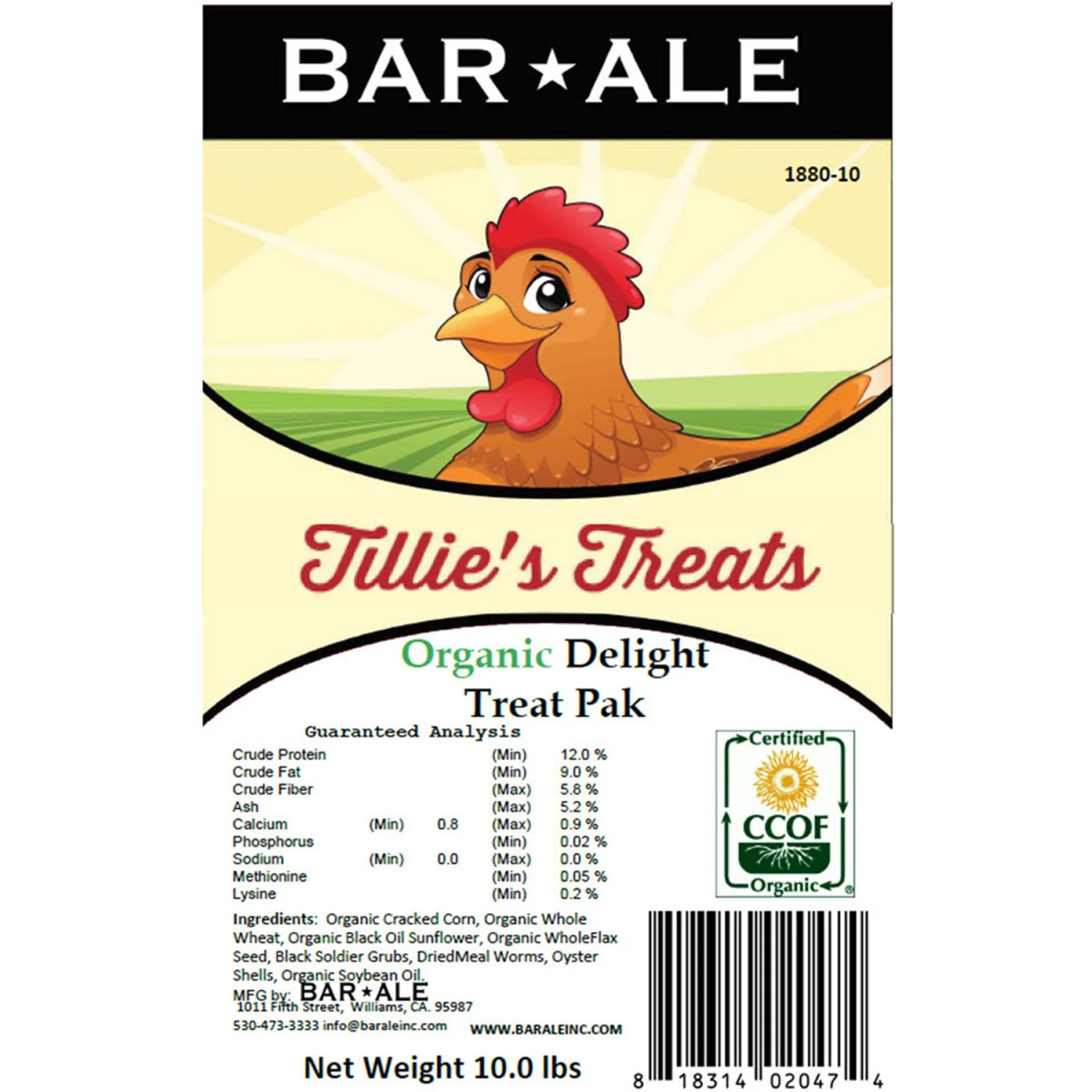 Bar ALE Tillie's Treats Organic Delight Treat Pak Chicken Treats, 10-lb Bag 1 Bar ALE Tillie's Treats Organic Delight Treat Pak Chicken Treats, 10-lb Bag