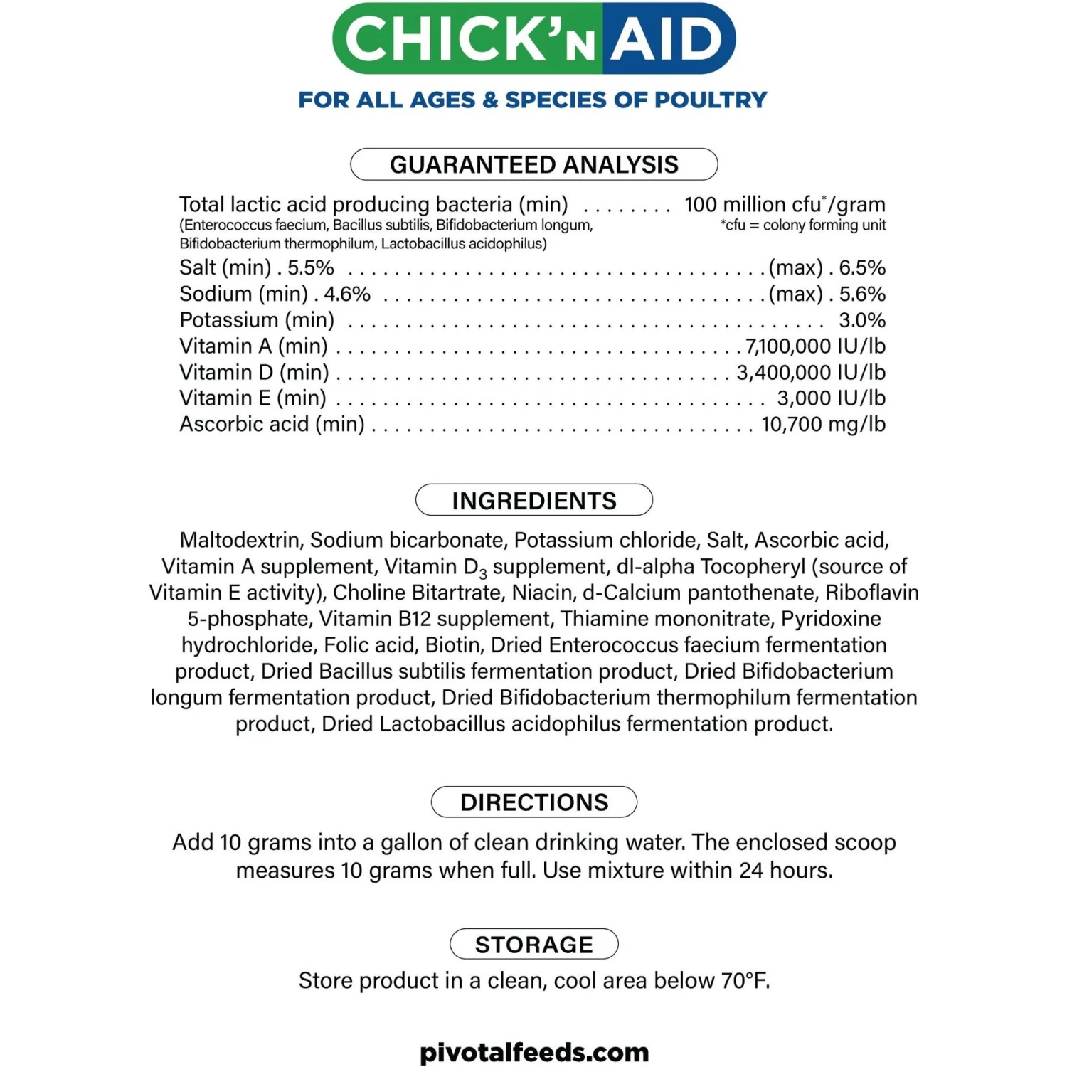 Chick'N Aid Probiotic Blend With Electrolytes Poultry Supplement, 8-oz Bag 3 Chick'N Aid Probiotic Blend With Electrolytes Poultry Supplement, 8-oz Bag - Image 3