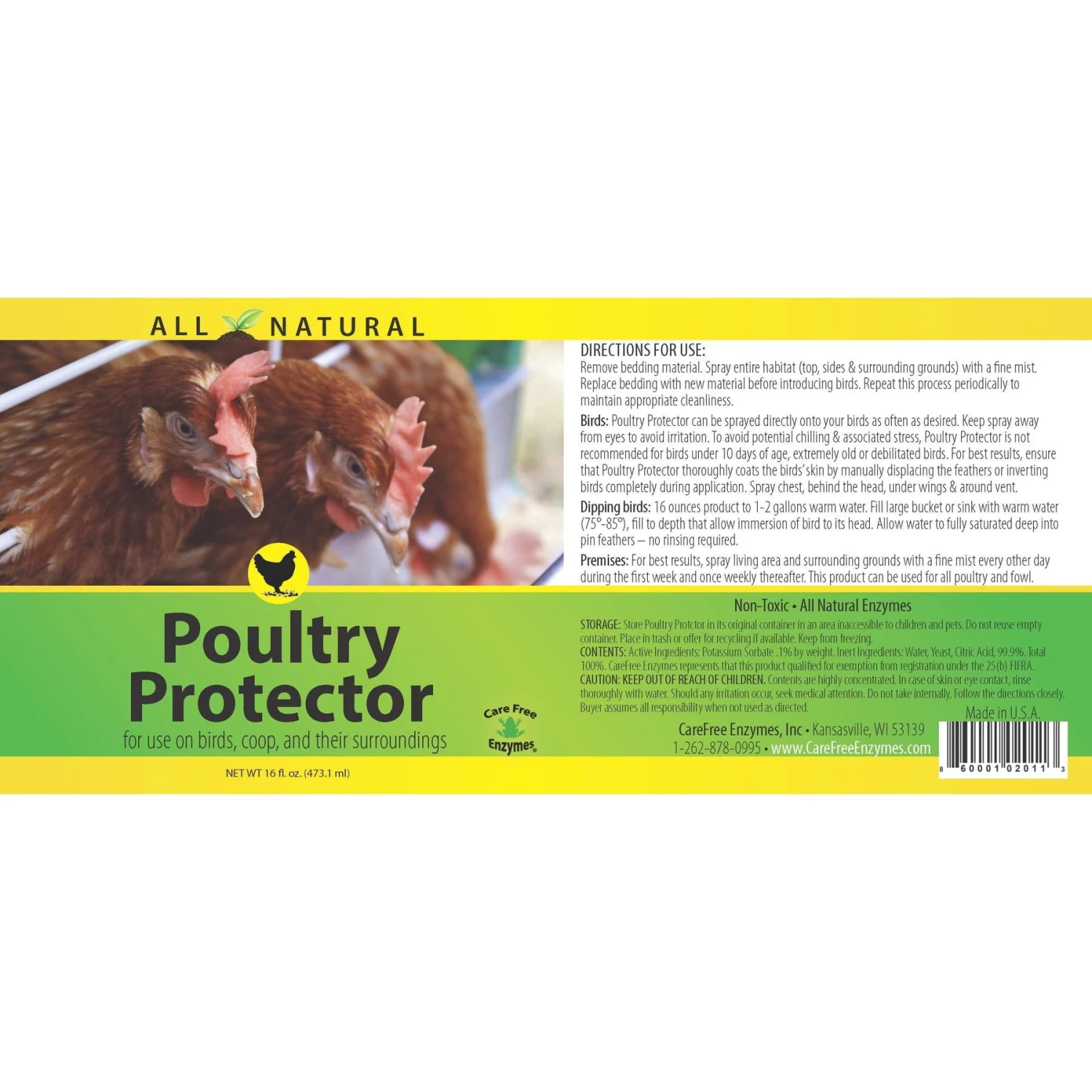 Carefree Enzymes Poultry Spray Protector, 16-oz Bottle 3 Carefree Enzymes Poultry Spray Protector, 16-oz Bottle - Image 3