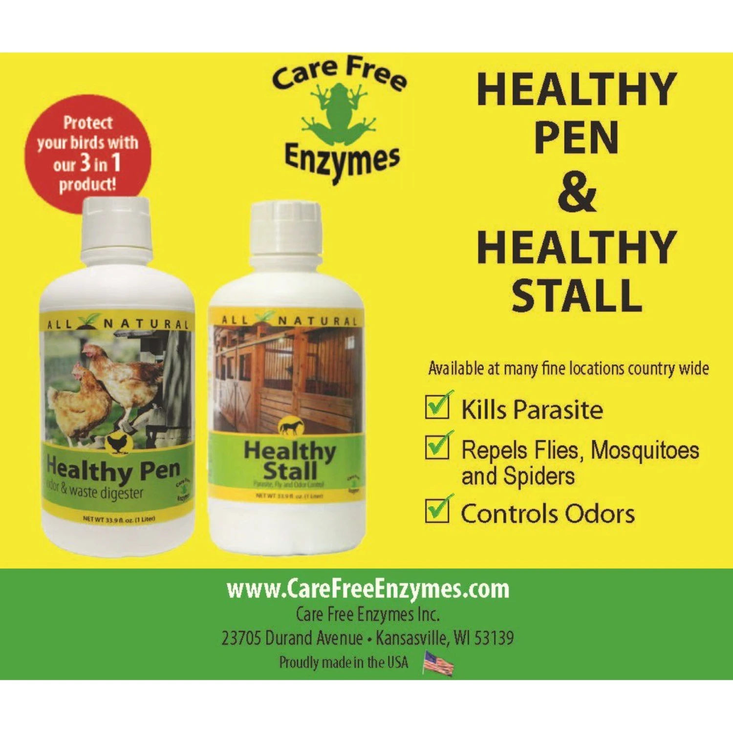 Carefree Enzymes Healthy Pen Farm Supplies, 1-L Bottle 6 Carefree Enzymes Healthy Pen Farm Supplies, 1-L Bottle - Image 6
